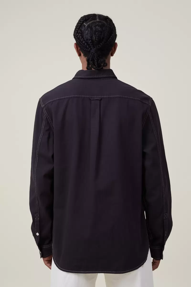 Innovative Vintage Black Shirts & Polos Brooklyn Long Sleeve Shirt Men Cotton On - 1