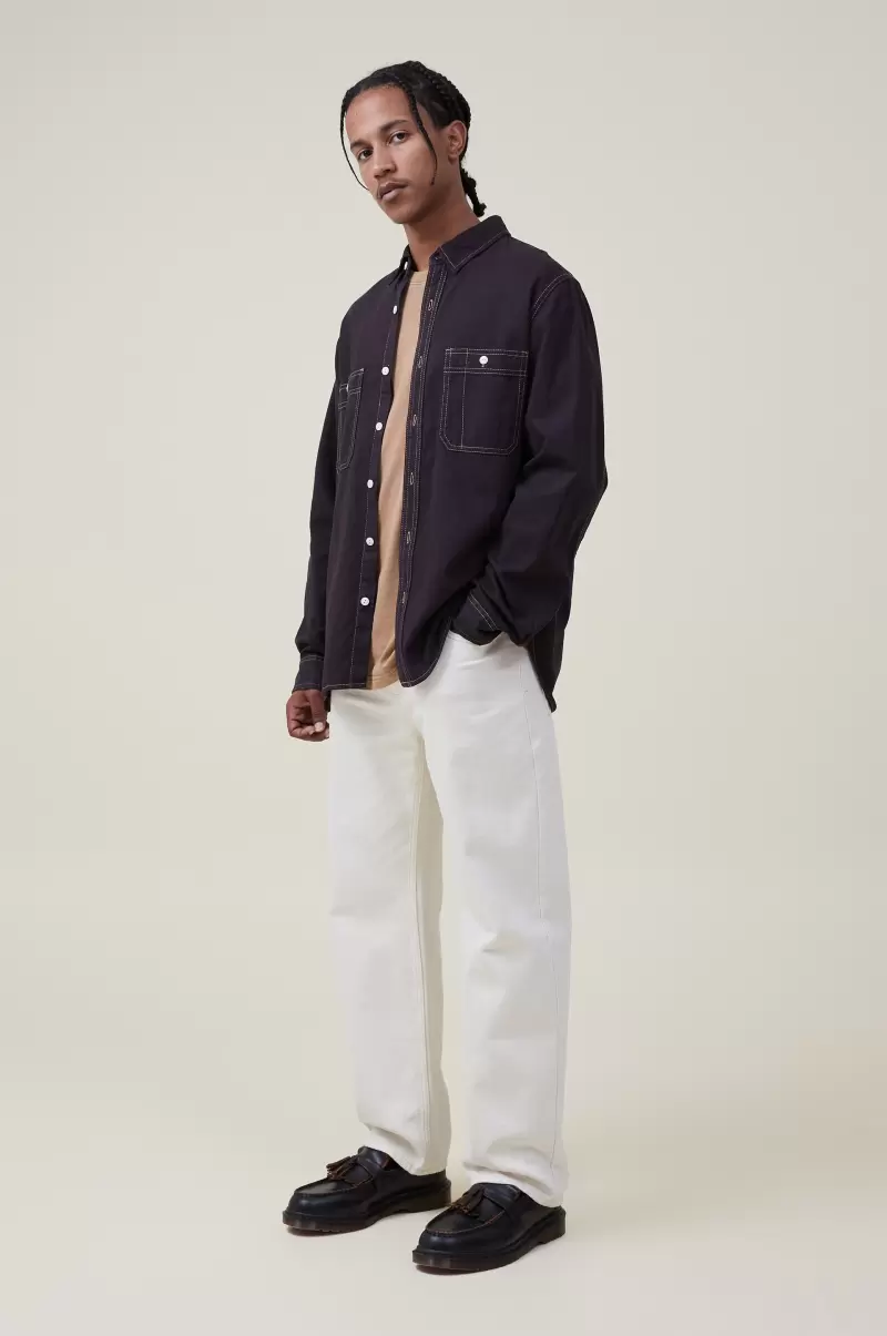Innovative Vintage Black Shirts & Polos Brooklyn Long Sleeve Shirt Men Cotton On - 2