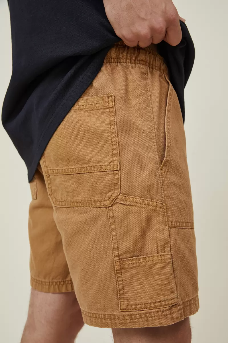 Worker Chino Short Cotton On Quality Shorts Men Washed Dijon Utility - 1