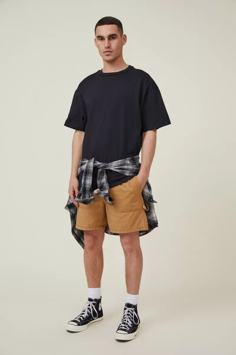 Worker Chino Short Cotton On Quality Shorts Men Washed Dijon Utility - 2