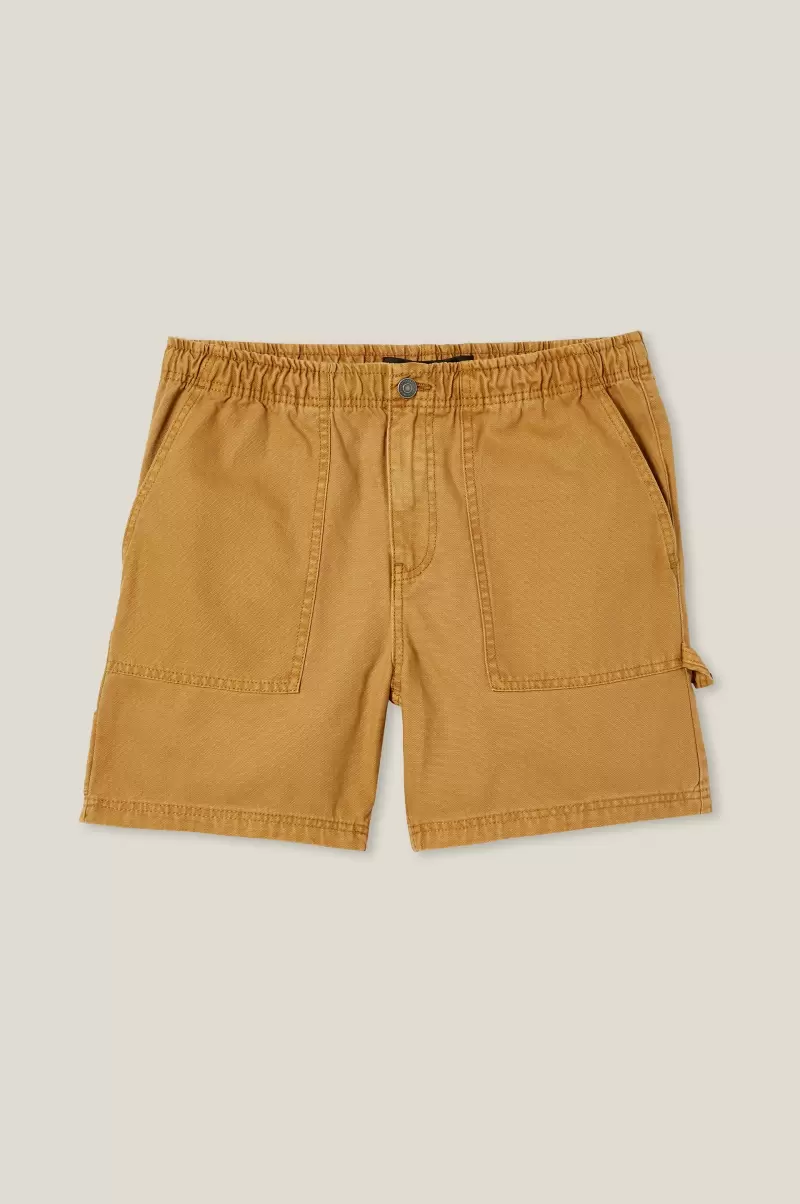 Worker Chino Short Cotton On Quality Shorts Men Washed Dijon Utility - 4