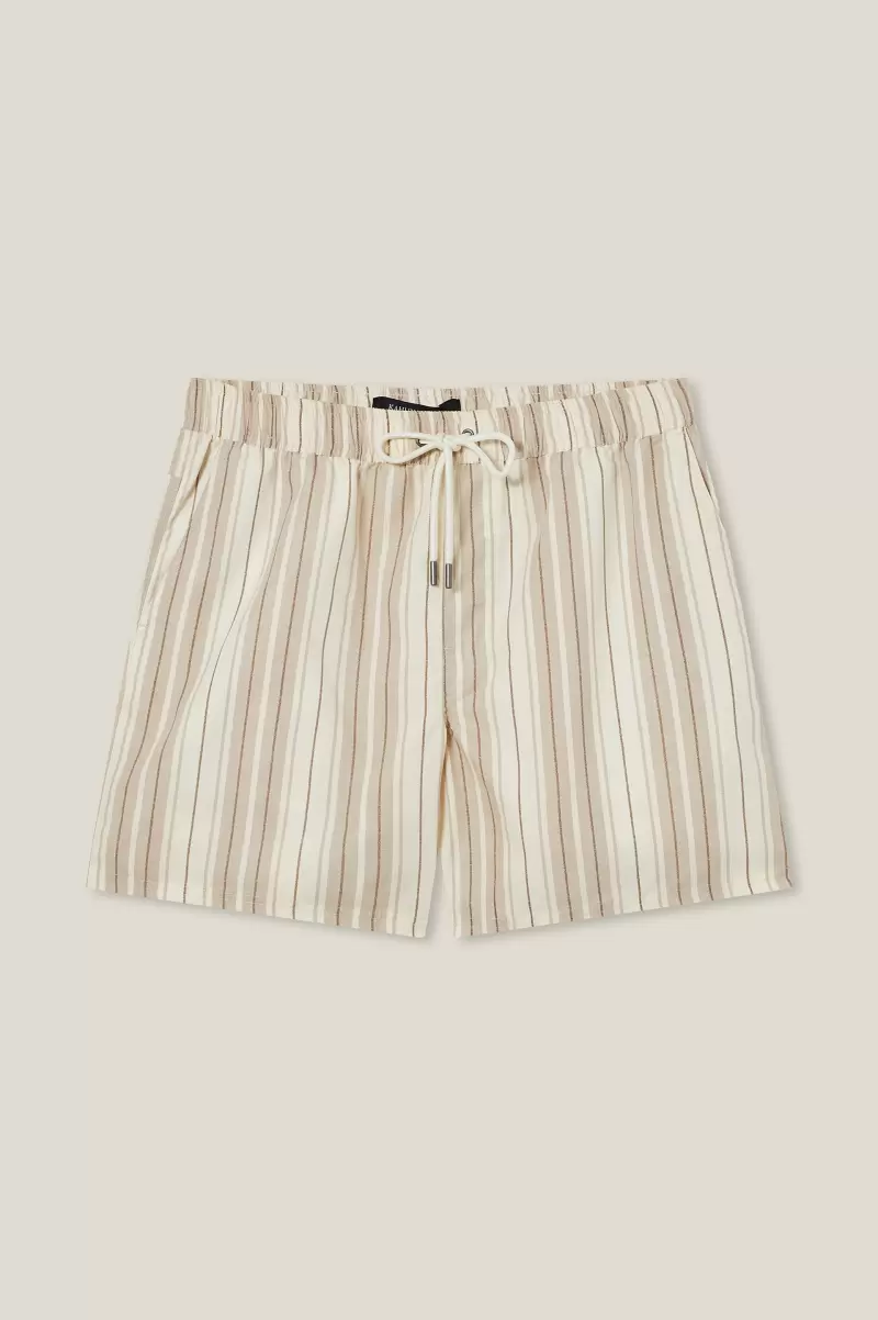 Shorts Men Modern Cotton On Natural Tan Stripe Kahuna Short - 3