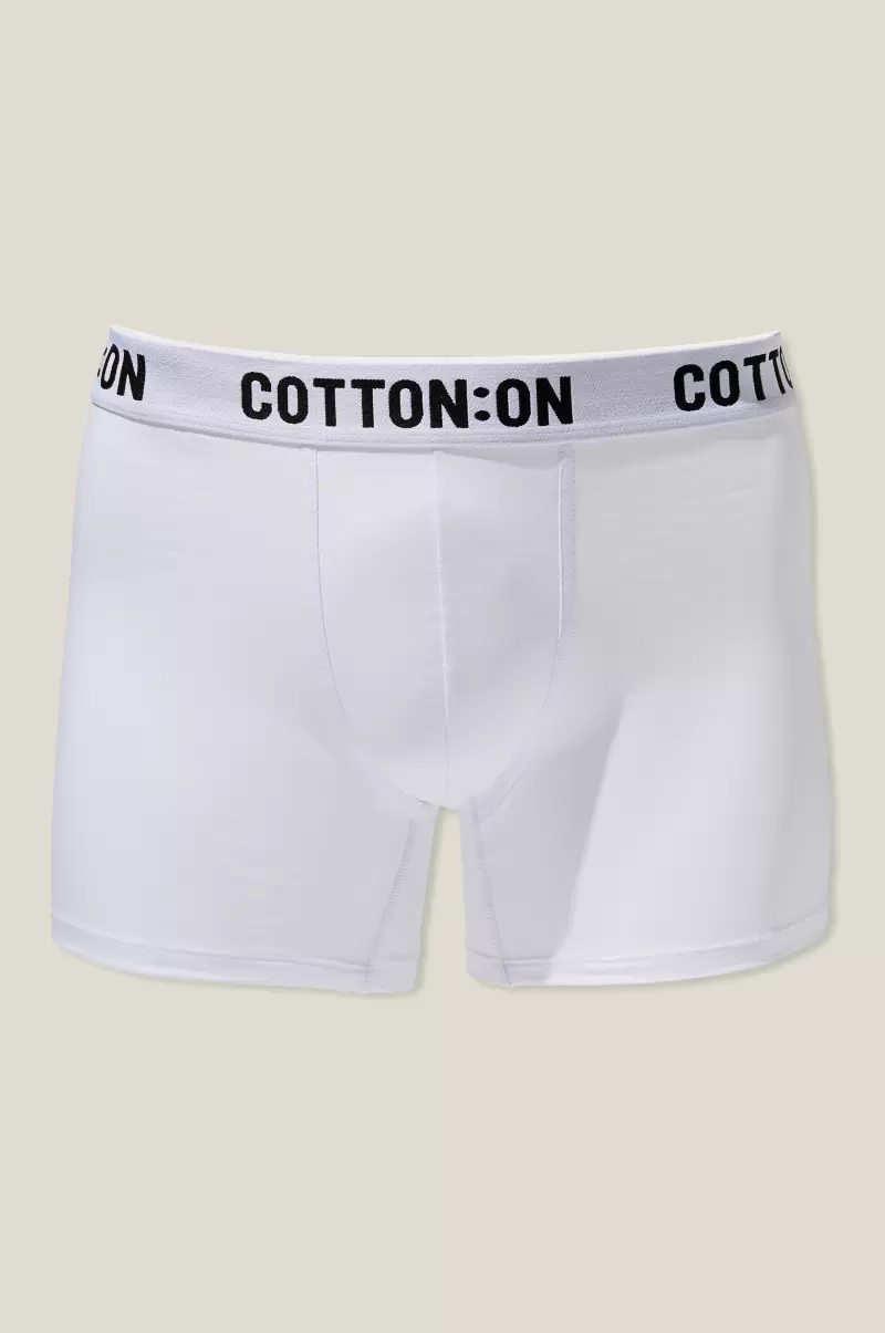 Cotton On Socks & Underwear Mens Organic Cotton Trunks White/White/Black Men Proven - 3