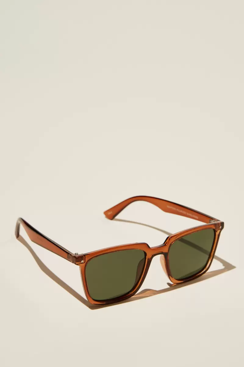 Purchase Sunglasses Newtown Polarized Sunglasses Men Cotton On Toffee / Dark Green
