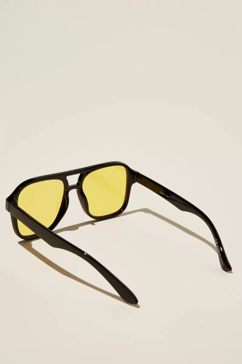 Sunglasses Black/Yellow Polarized The Law Sunglasses Cotton On Men Top - 1