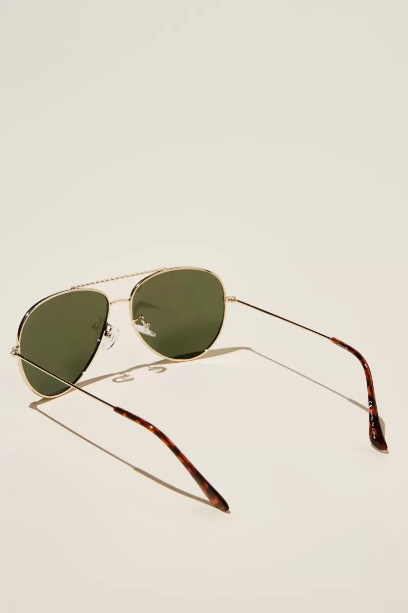 Marshall Polarized Sunglasses Sunglasses Men Cotton On Gold/Tort/Green Smoke Cozy - 1