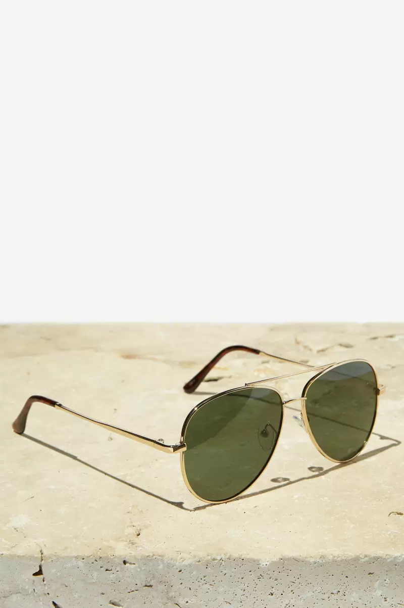 Marshall Polarized Sunglasses Sunglasses Men Cotton On Gold/Tort/Green Smoke Cozy - 2