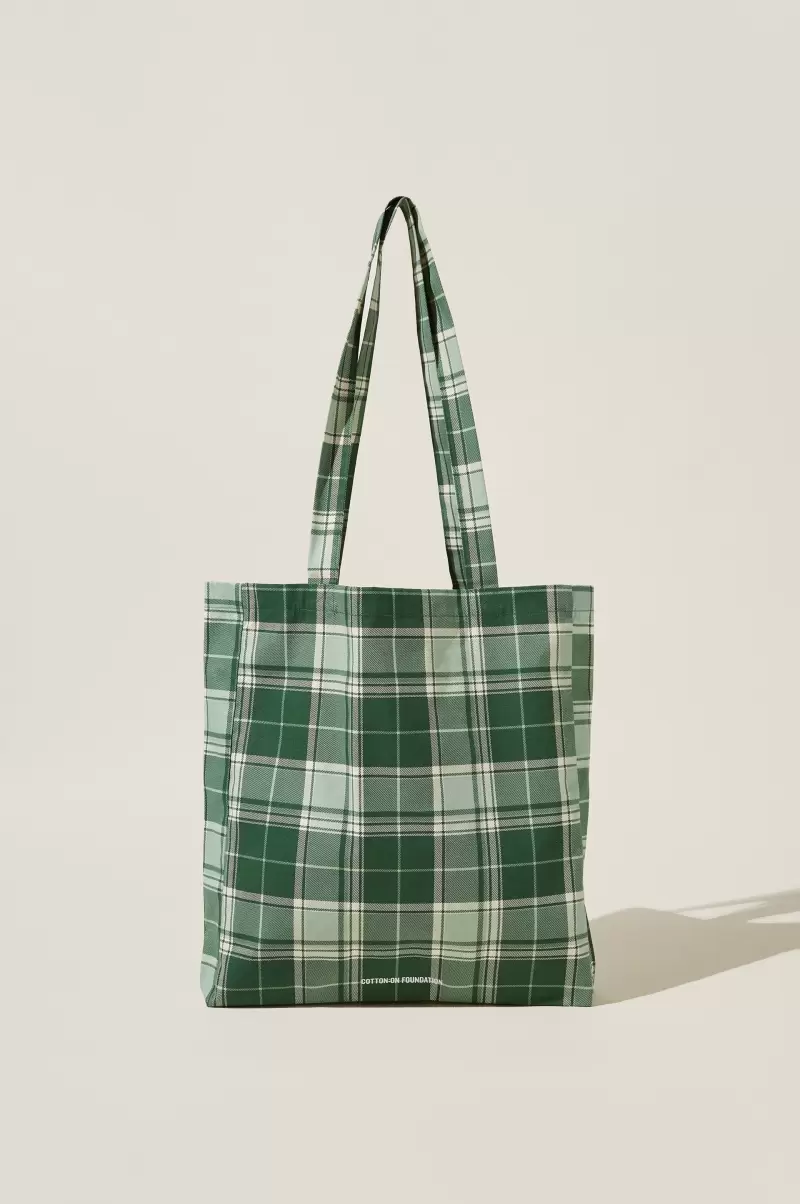 Men Gifting Charlotte Check Aspen Foundation Adults Recycled Tote Bag Cotton On Unbeatable Price - 1