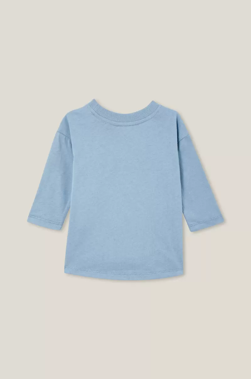 Baby Andie Drop Shoulder Long Sleeve Tee Lcn Revolutionize Lcn Nbn Dusty Blue/Naughty By Nature Cotton On Tops &  Jackets & Sweaters - 1