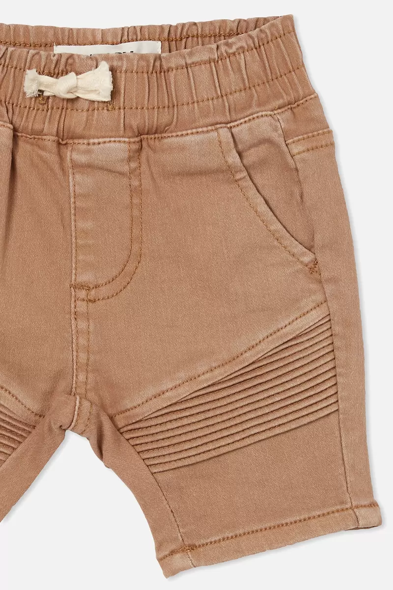 Bottoms Baby Jay Moto Short Cotton On Taupy Brown Wash Reliable