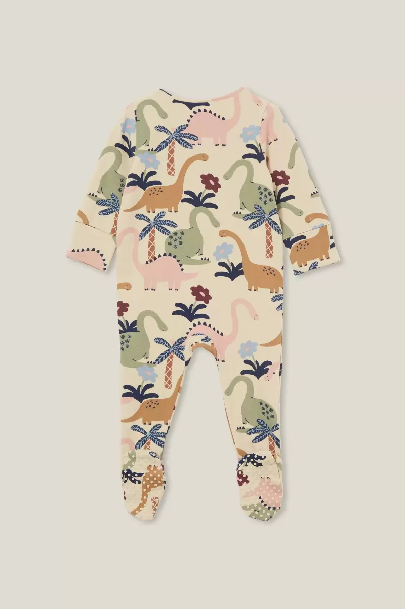 The Long Sleeve Zip Romper Usa Introductory Offer Rainy Day/Dino Park Rompers & All In Ones Baby Cotton On - 1