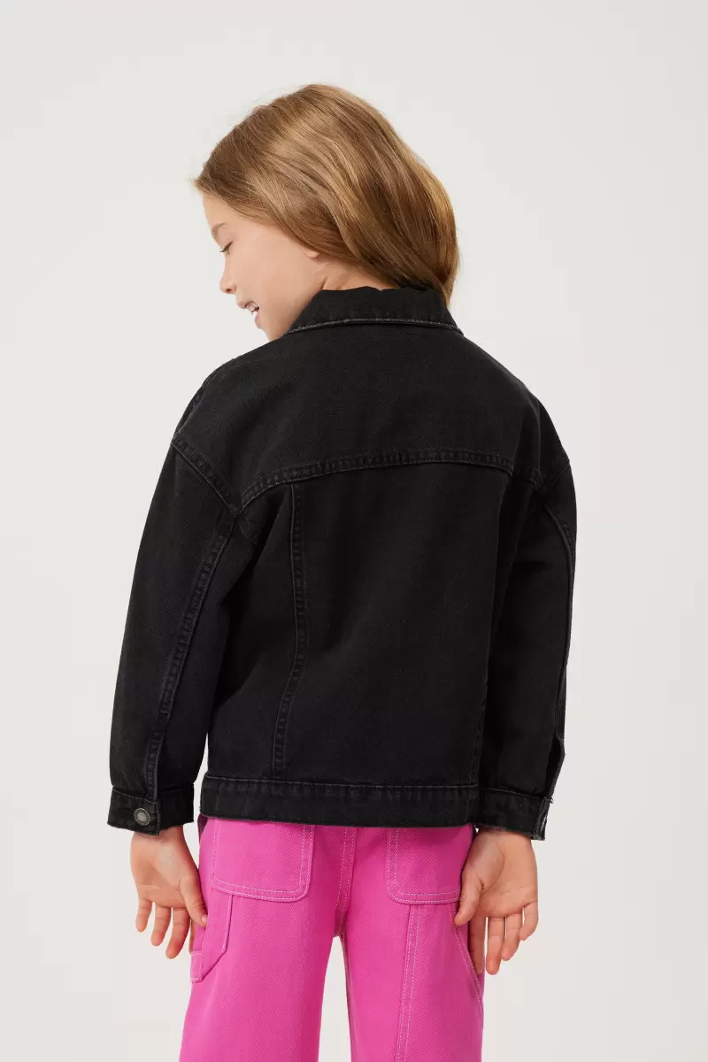 Jackets & Sweaters Oversized Denim Jacket Store Burleigh Black Cotton On Girls 2-14 - 1
