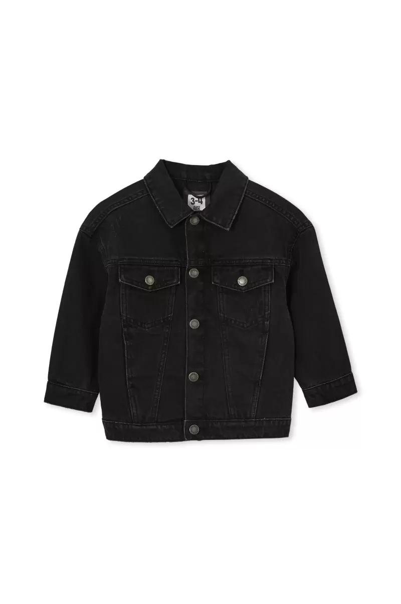 Jackets & Sweaters Oversized Denim Jacket Store Burleigh Black Cotton On Girls 2-14 - 2