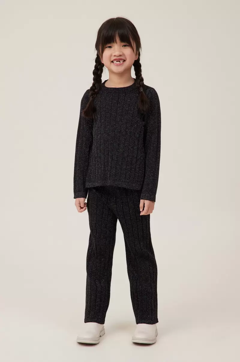 Jackets & Sweaters Girls 2-14 Black Rainbow Sparkle Blowout Julia Lurex Knit Top Cotton On - 2