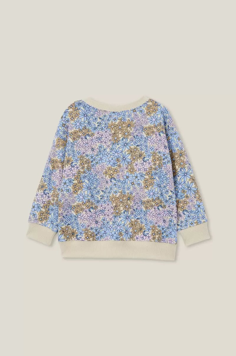 Cotton On Store Sweatshirts & Sweatpants Girls 2-14 Mila Crew Rainy Day/Multi Floral - 1