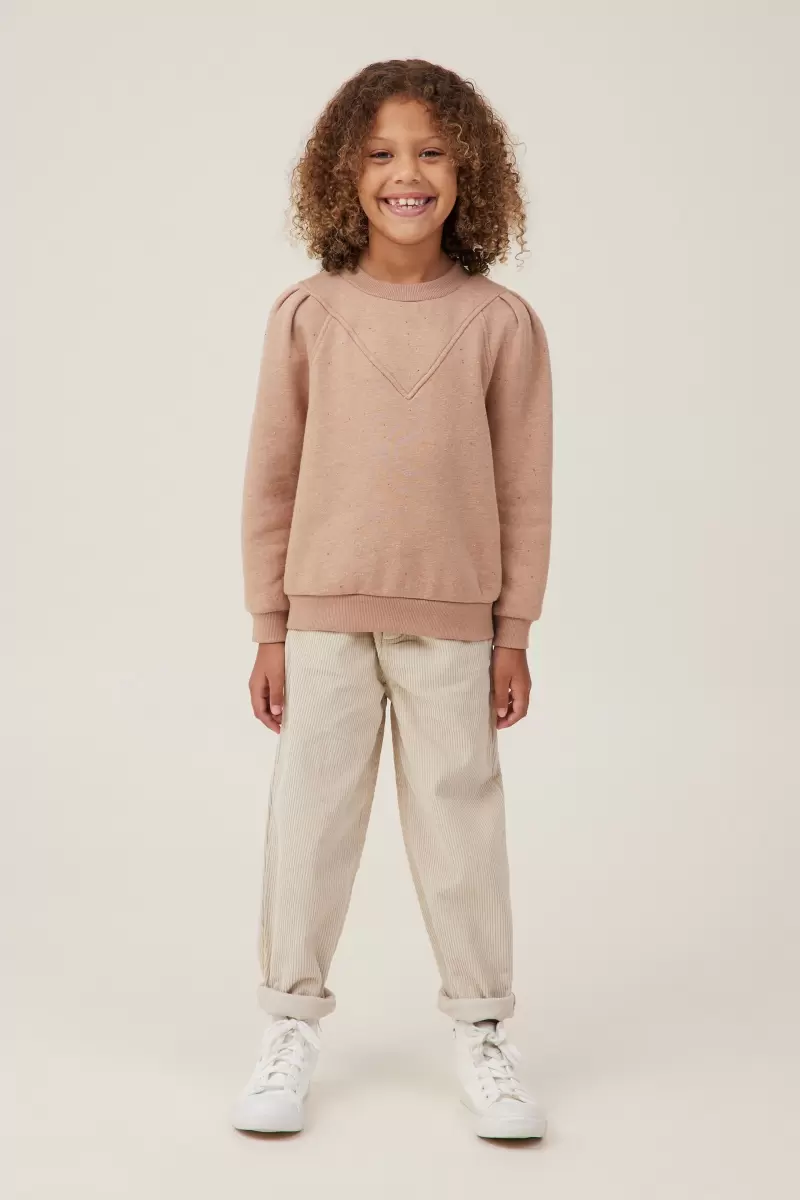 Sweatshirts & Sweatpants Girls 2-14 Cotton On Craft Nora Fleece Crew Taupy Brown Nep - 2