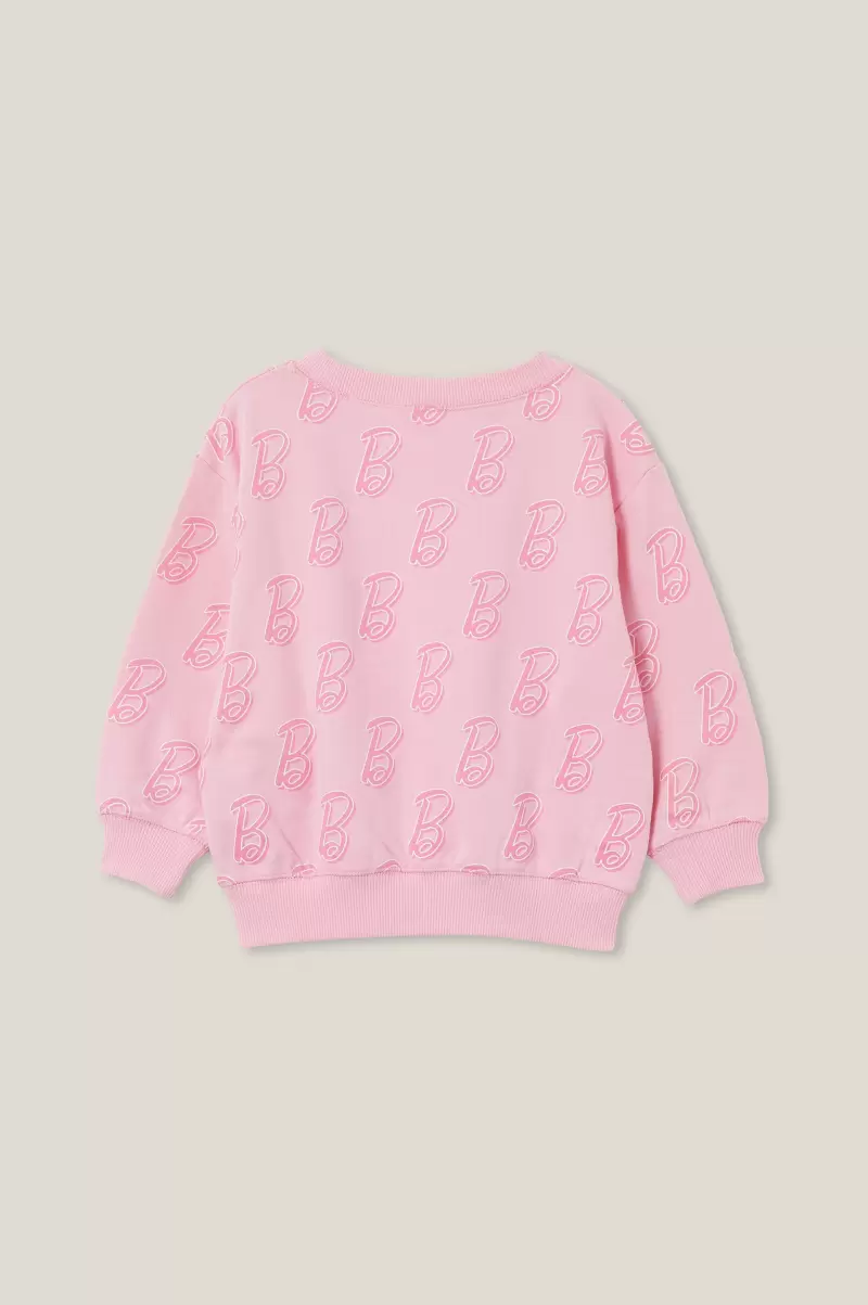 Lcn Mat B For Barbie/Cali Pink Cotton On License Dusty Fleece Crew Neck Girls 2-14 Lowest Ever Sweatshirts & Sweatpants - 1