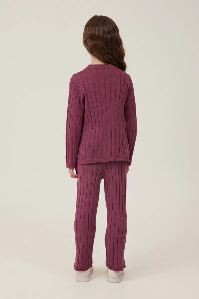 Cotton On Vintage Berry Sparkle Compact Girls 2-14 Leggings &  Pants & Jeans Jenna Lurex Knit Pant - 1