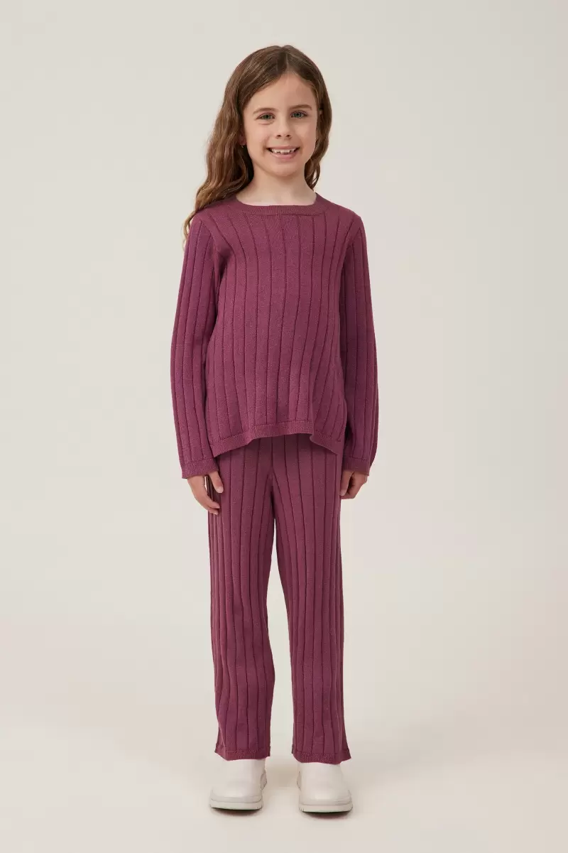 Cotton On Vintage Berry Sparkle Compact Girls 2-14 Leggings &  Pants & Jeans Jenna Lurex Knit Pant