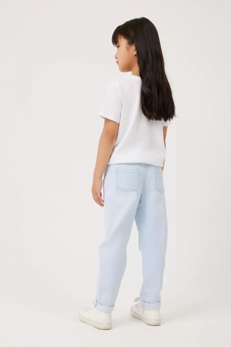 India Mom Jean Offer Girls 2-14 Bleach Blue Wash Cotton On Leggings &  Pants & Jeans - 1