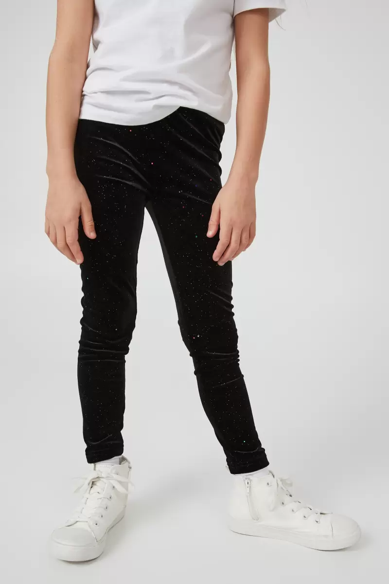 Black Holographic Speckle Girls 2-14 Leggings &  Pants & Jeans Cotton On Bargain Huggie Tights - 2