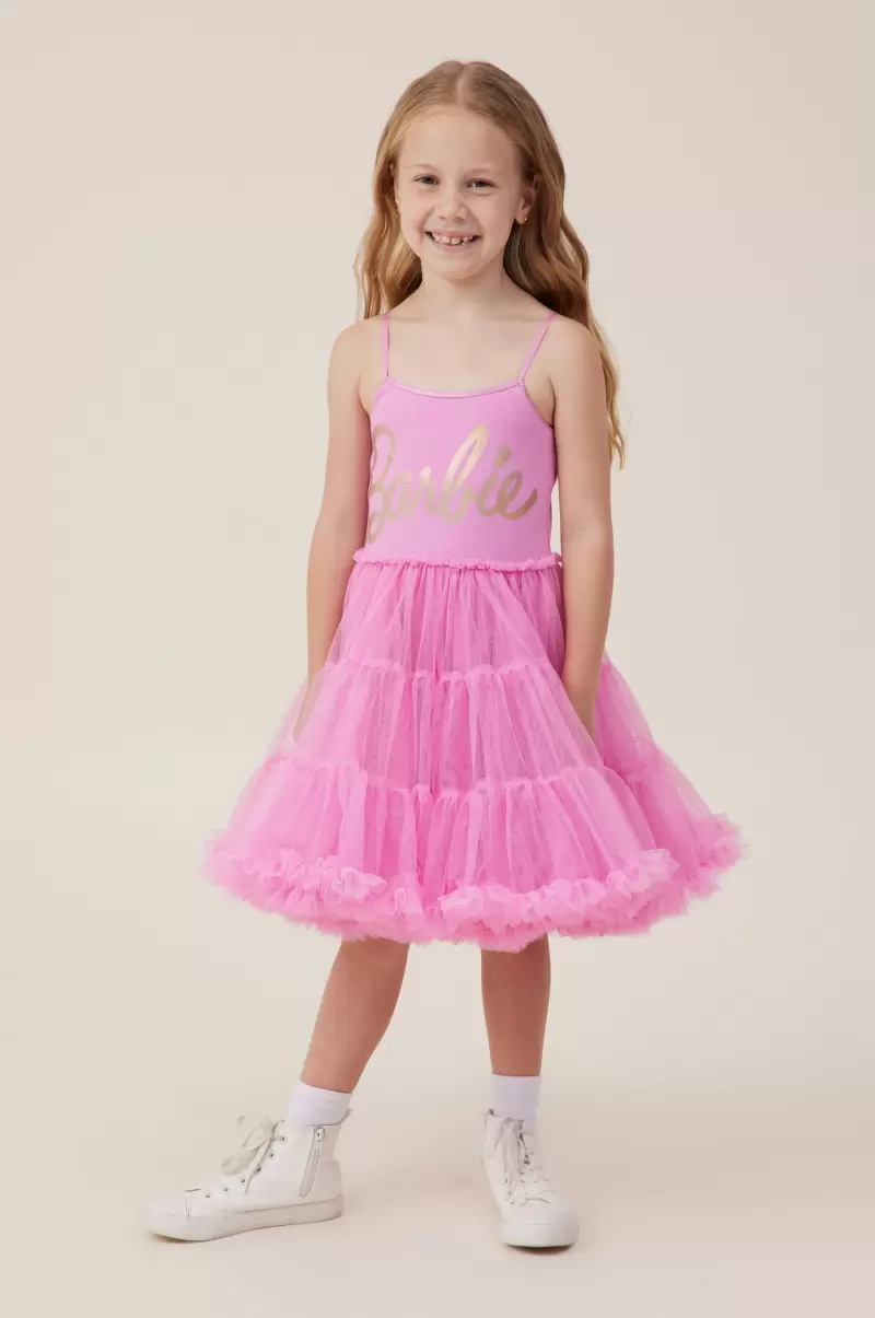 Dresses Girls 2-14 Creative Lcn Mat Barbie/Pink Gerbera License Tori Dress Up Dress Cotton On
