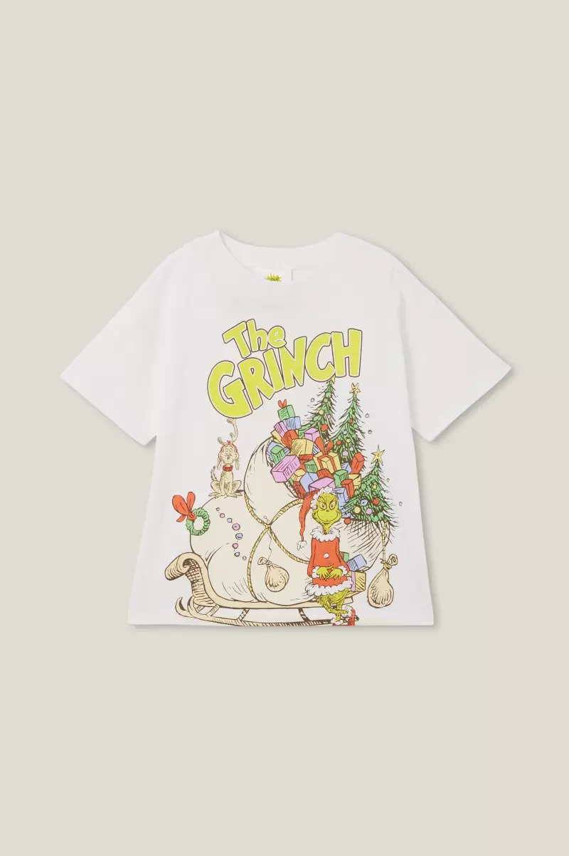 Lcn Drs The Grinch/White Cotton On Made-To-Order License Drop Shoulder Short Sleeve Tee Tops & T-Shirts Girls 2-14 - 3