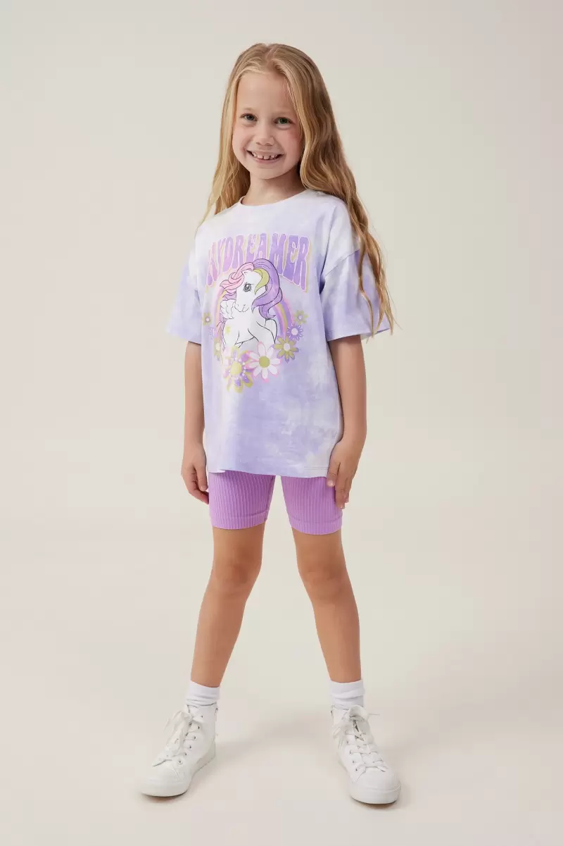 Cotton On Purchase Lcn Has My Little Pony/Smokey Lilac Tops & T-Shirts Girls 2-14 License Drop Shoulder Short Sleeve Tee - 2