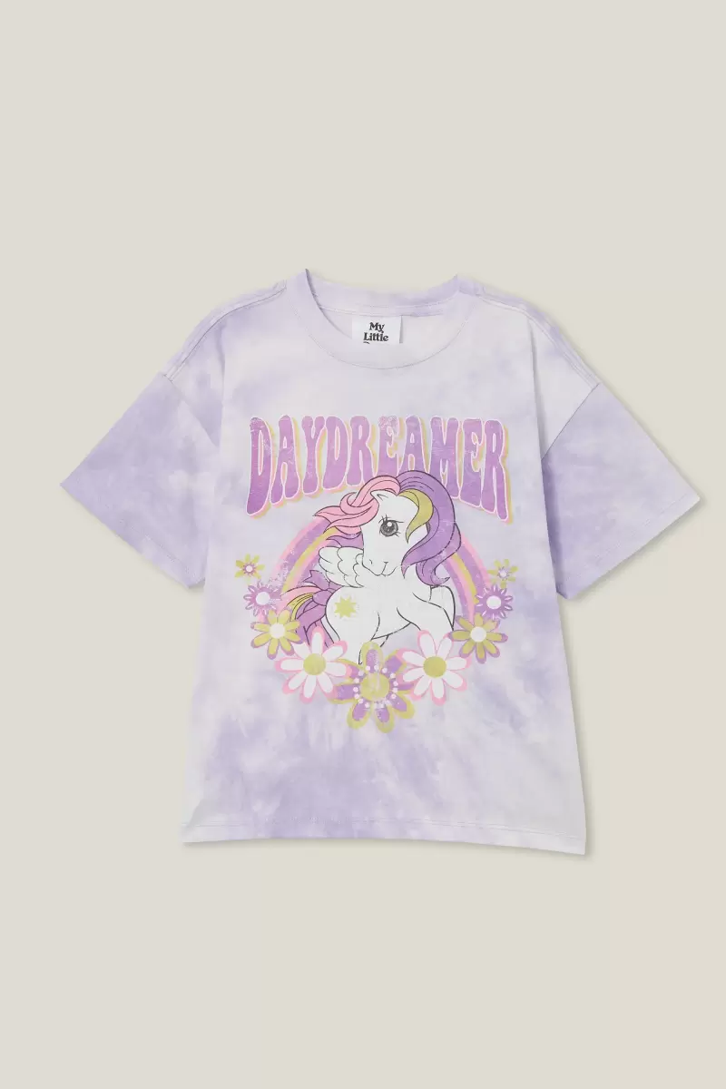 Cotton On Purchase Lcn Has My Little Pony/Smokey Lilac Tops & T-Shirts Girls 2-14 License Drop Shoulder Short Sleeve Tee - 3