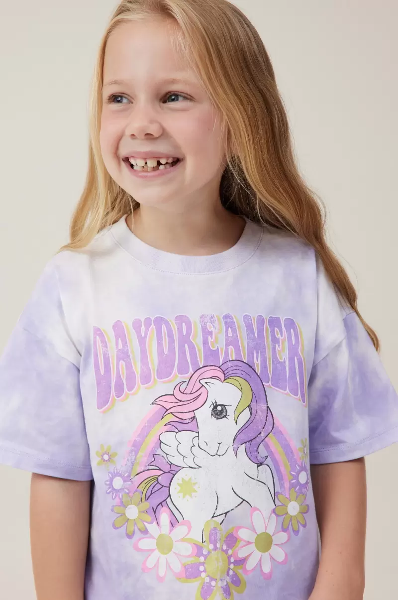 Cotton On Purchase Lcn Has My Little Pony/Smokey Lilac Tops & T-Shirts Girls 2-14 License Drop Shoulder Short Sleeve Tee