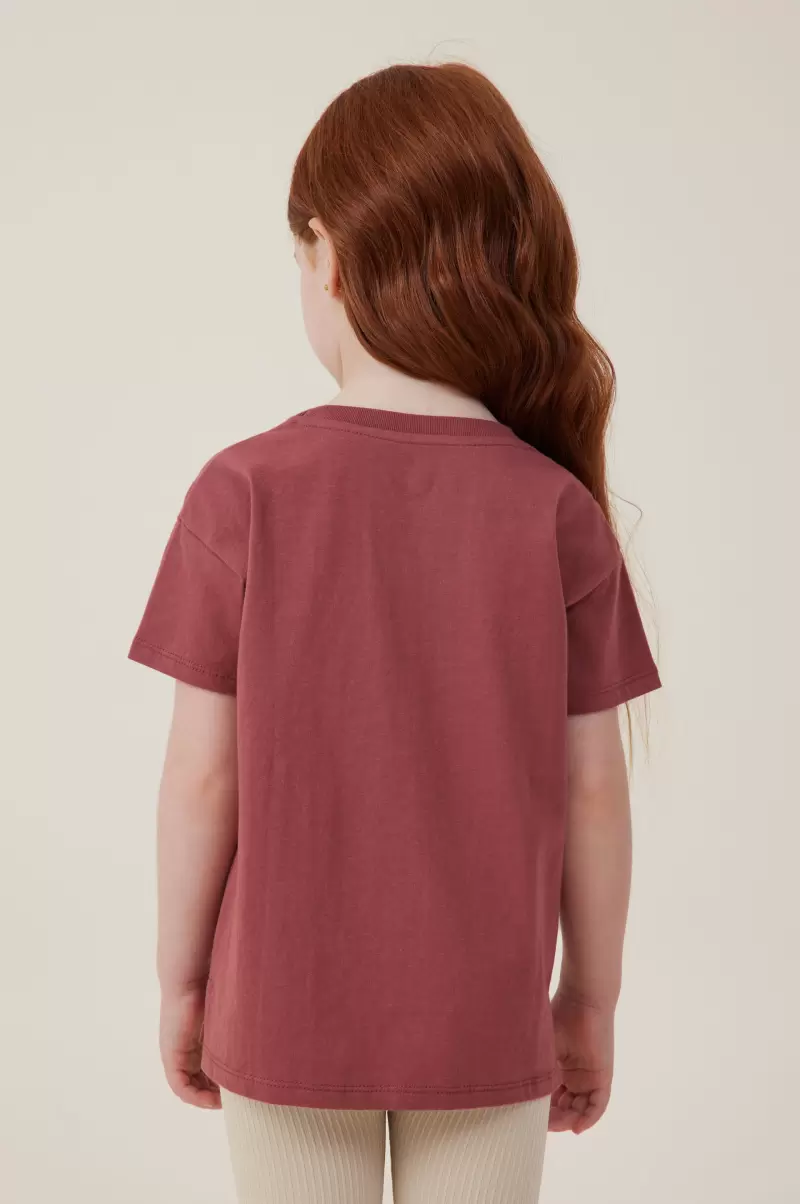 Promo Tops & T-Shirts Girls 2-14 Poppy Short Sleeve Print Tee Cotton On Henna/Mountain Range - 1