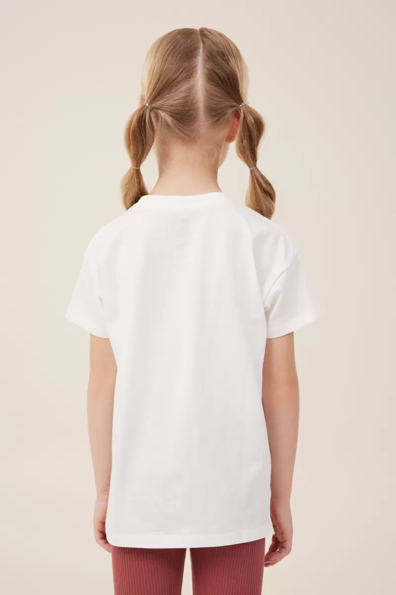 Girls 2-14 Tops & T-Shirts Poppy Short Sleeve Print Tee Cotton On Revolutionize Vanilla/High Fives Good Vibes - 1