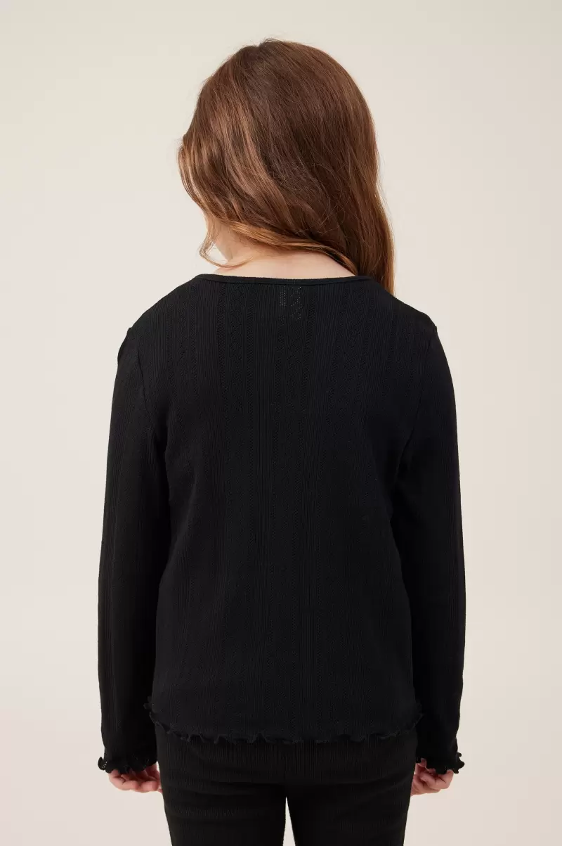 Black High-Quality Cotton On Monique Tie Front Top Girls 2-14 Tops & T-Shirts - 1