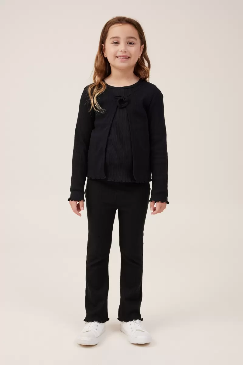 Black High-Quality Cotton On Monique Tie Front Top Girls 2-14 Tops & T-Shirts - 2