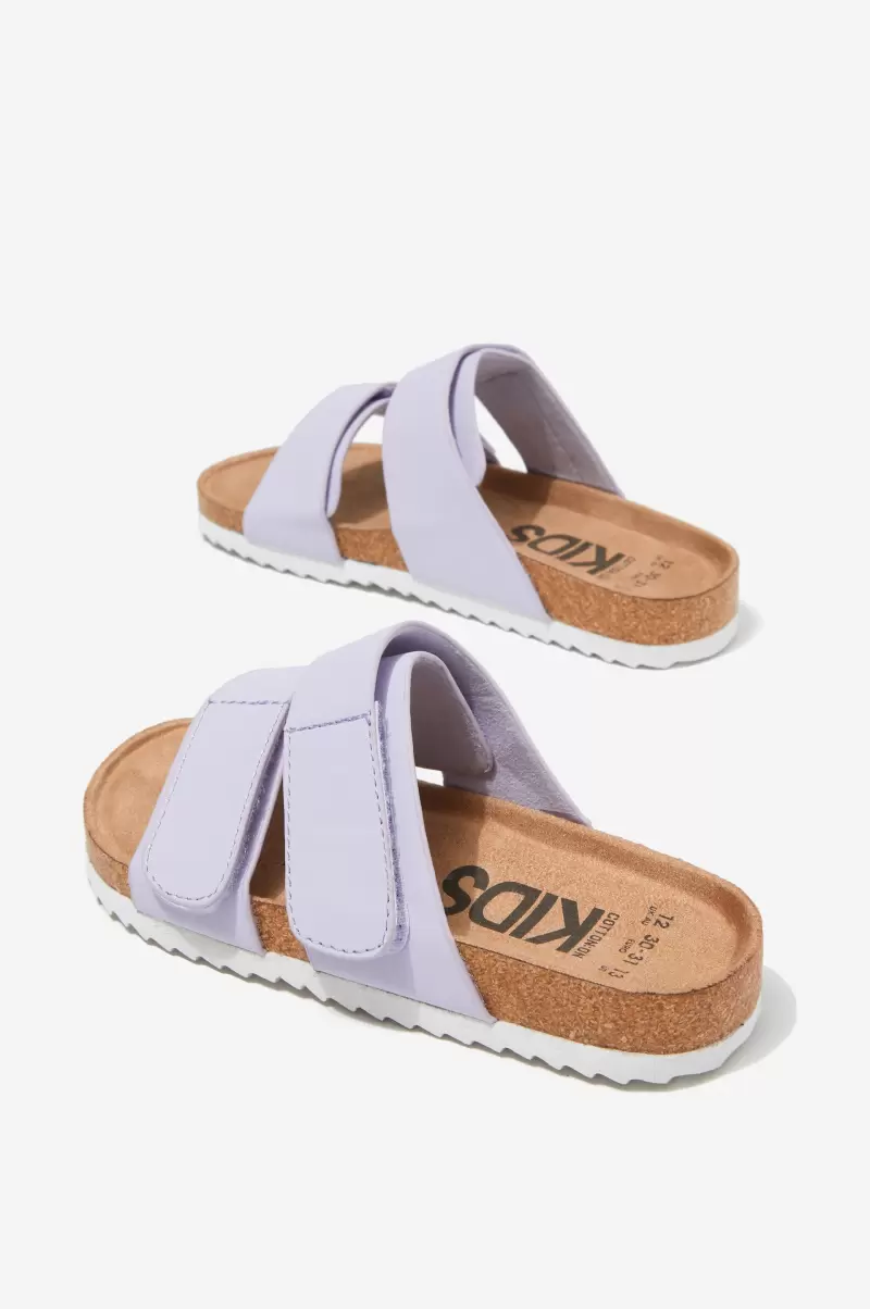 Theo Slide Cotton On Lilac Drop Girls 2-14 Wholesome Flats & Sandals - 1