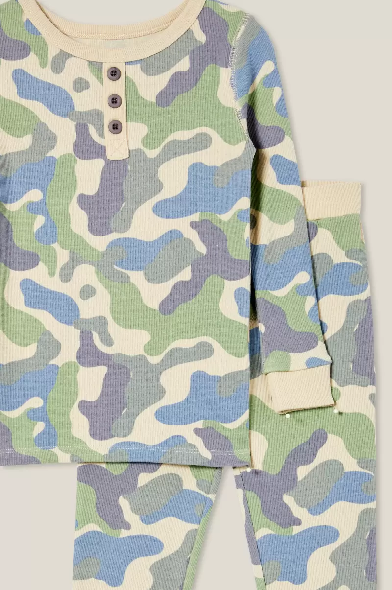 Milo Long Sleeve Pyjama Set Cotton On Girls 2-14 Rainy Day/Camo Sleepwear Store