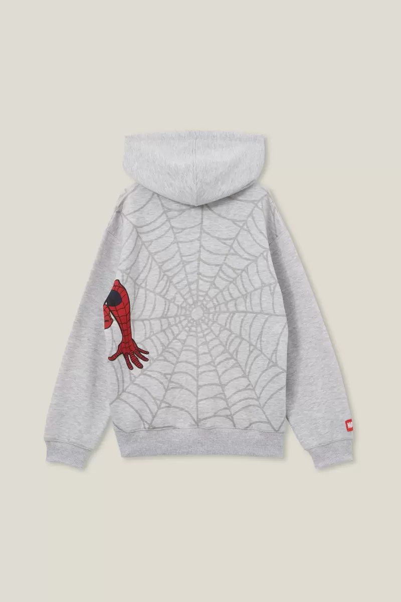 Sweatshirts & Sweatpants Boys 2-14 Cotton On Lcn Mar Fog Grey Marle/Spiderman Web License Oscar Hoodie Efficient - 1