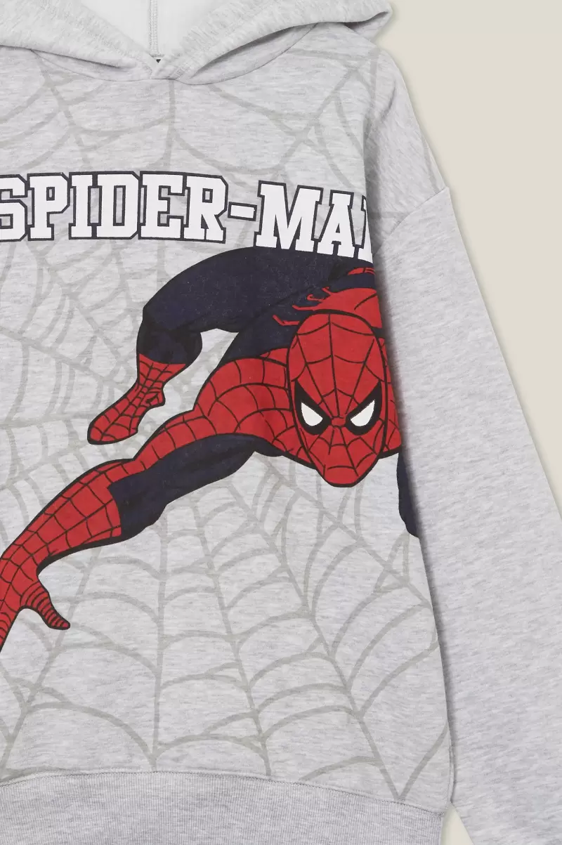 Sweatshirts & Sweatpants Boys 2-14 Cotton On Lcn Mar Fog Grey Marle/Spiderman Web License Oscar Hoodie Efficient