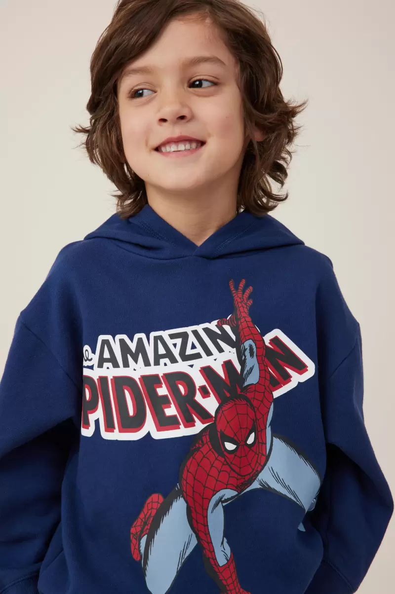 Seamless Lcn Mar In The Navy/Spiderman Amazing Cotton On Sweatshirts & Sweatpants Boys 2-14 License Emerson Hoodie - 2