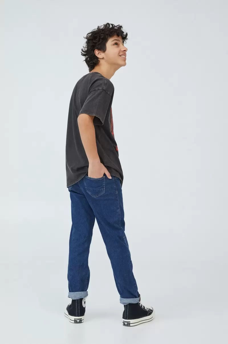 Cotton On Boys 2-14 Durable Super Straight Fit Jean Sorrento Dark Blue Pants & Jeans - 1