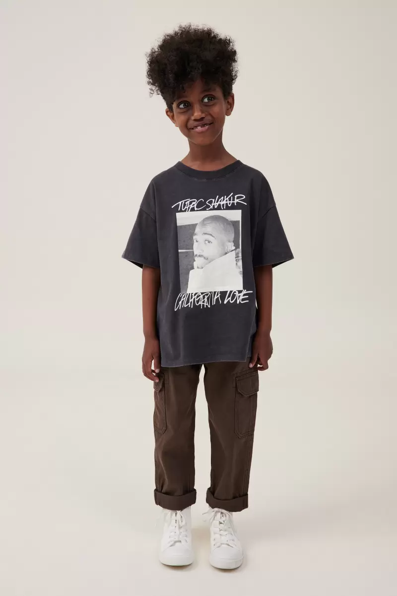 Tops & T-Shirts License Drop Shoulder Short Sleeve Tee Durable Boys 2-14 Cotton On Lcn Bra Phantom/Tupac Face
