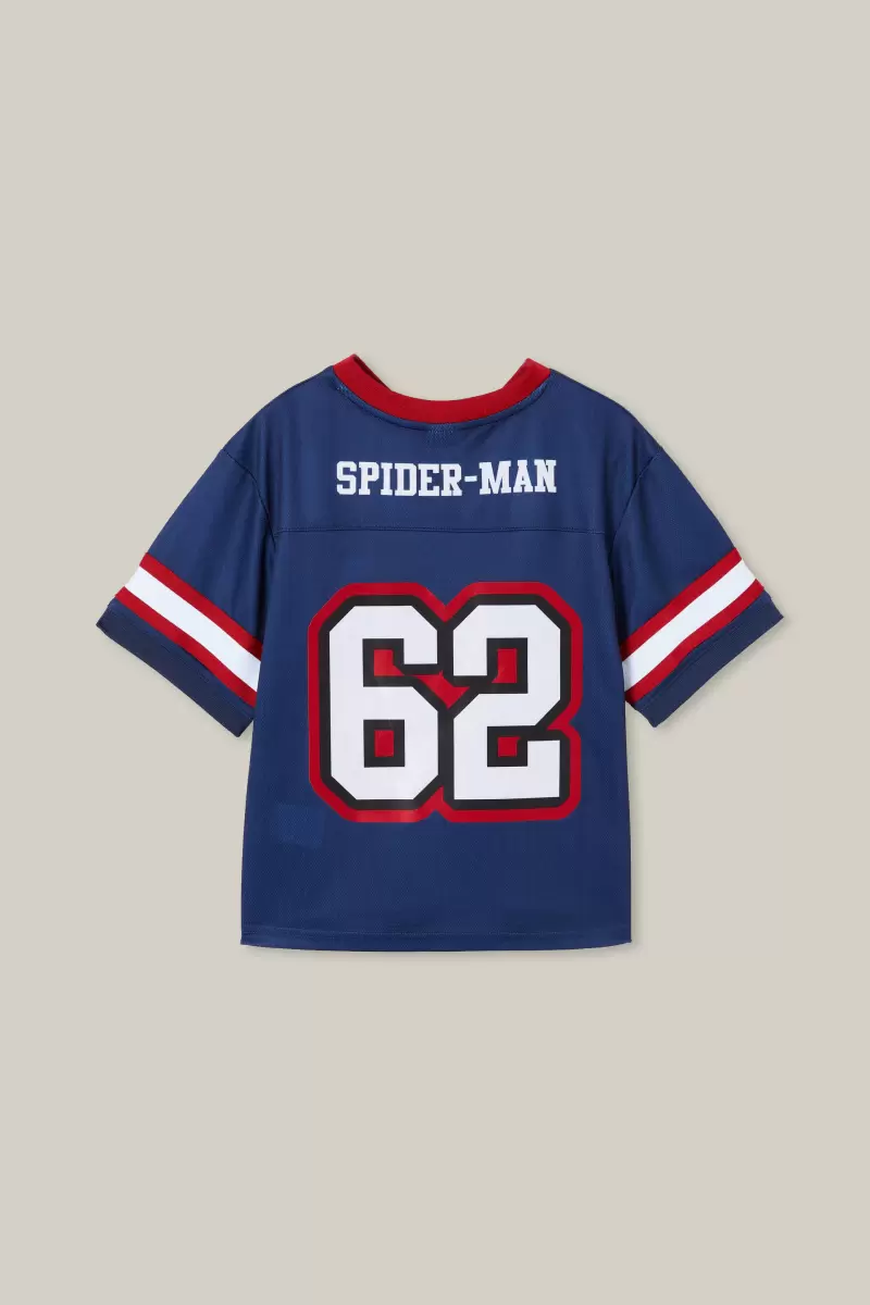 License Oversized Football Jersey Boys 2-14 Tops & T-Shirts Cotton On Lcn Mar In The Navy/Spiderman 62 Online - 1