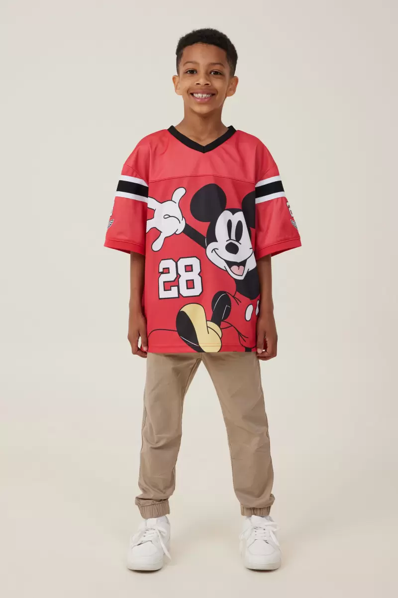 Cotton On Discount Tops & T-Shirts Lcn Dis Red 28/Mickey Boys 2-14 License Oversized Football Jersey