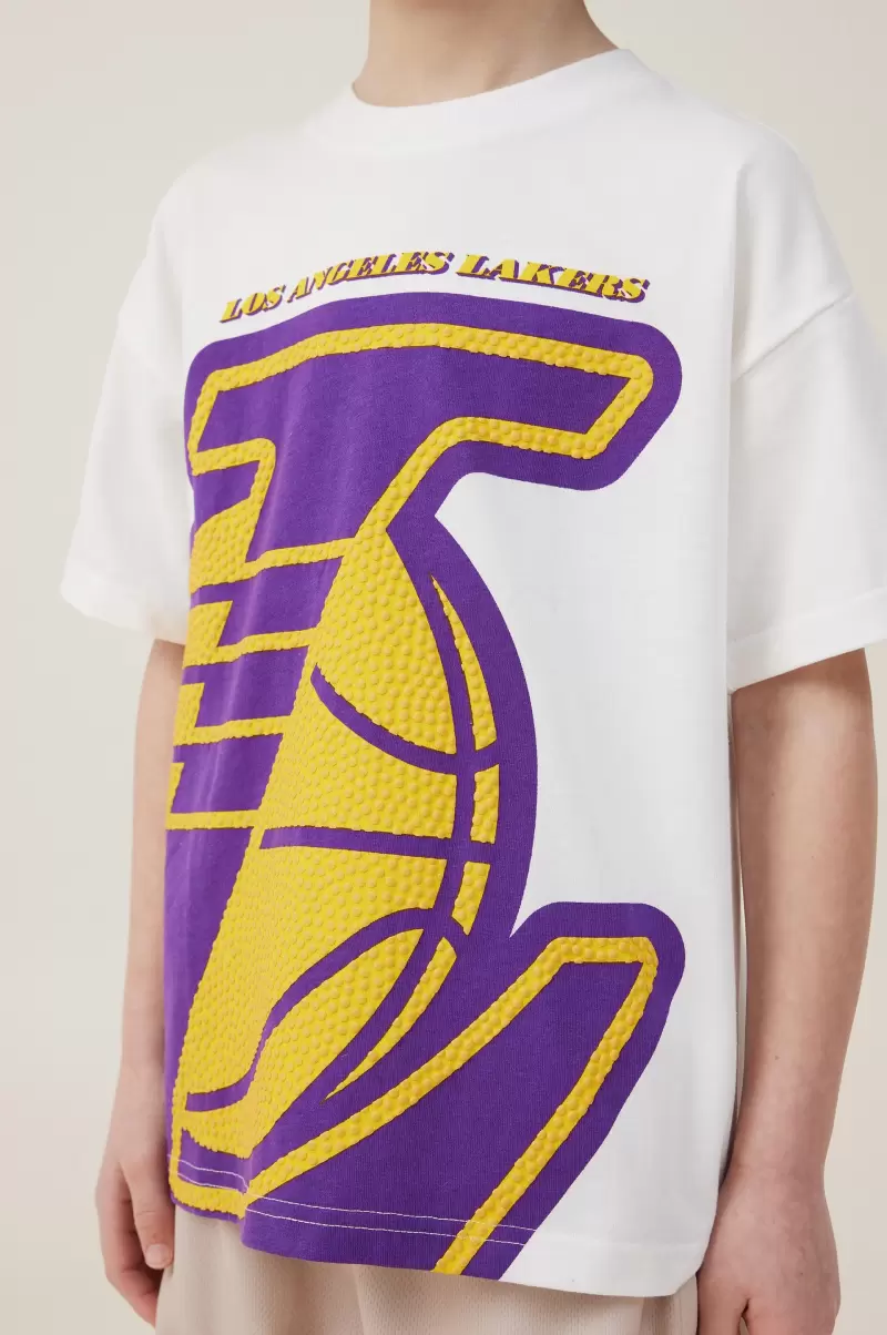 Tops & T-Shirts Boys 2-14 License Drop Shoulder Short Sleeve Tee Cost-Effective Lcn Nba Vanilla/La Lakers Cotton On