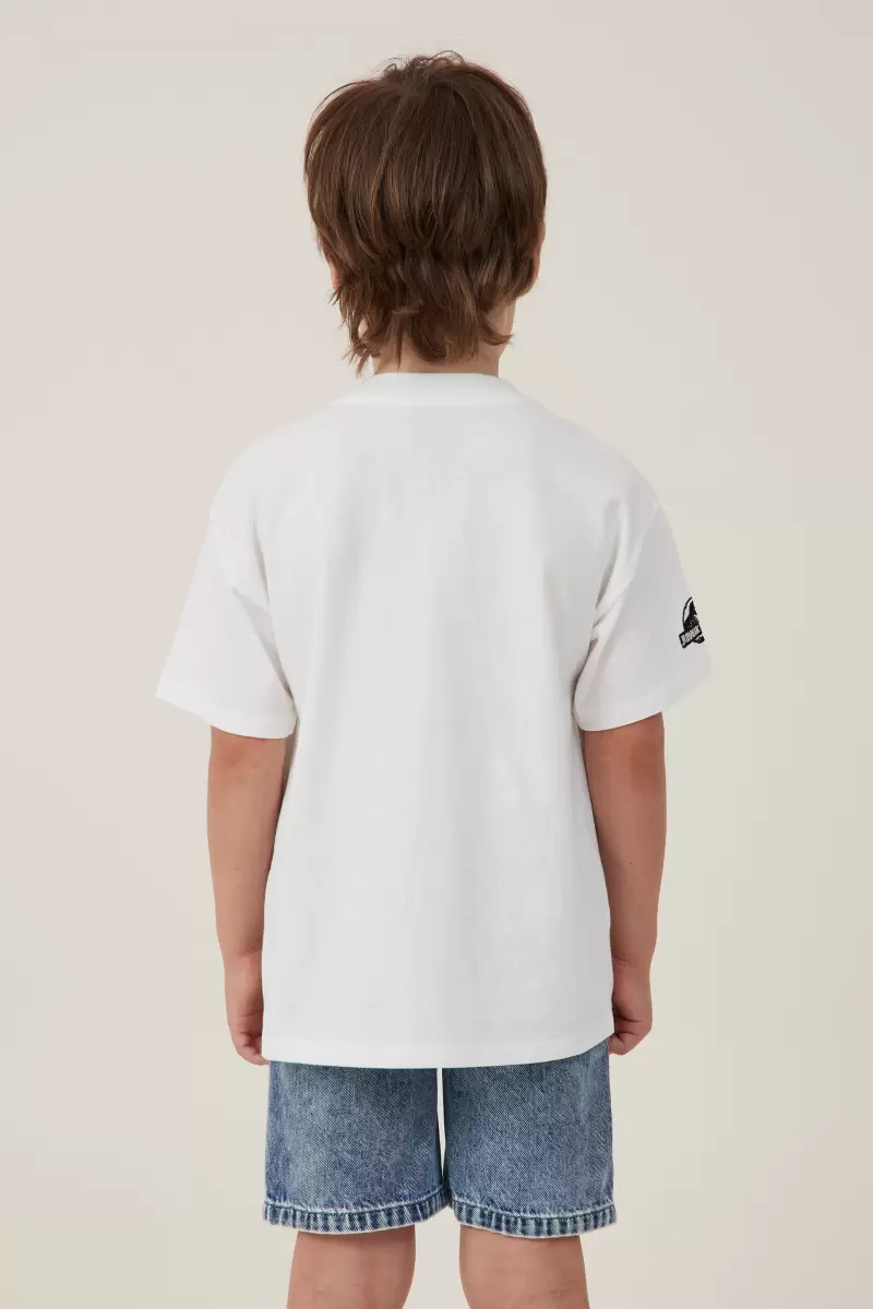 Latest Lcn Uni Vanilla/Jurassic World Friends Tops & T-Shirts License Drop Shoulder Short Sleeve Tee Boys 2-14 Cotton On - 1