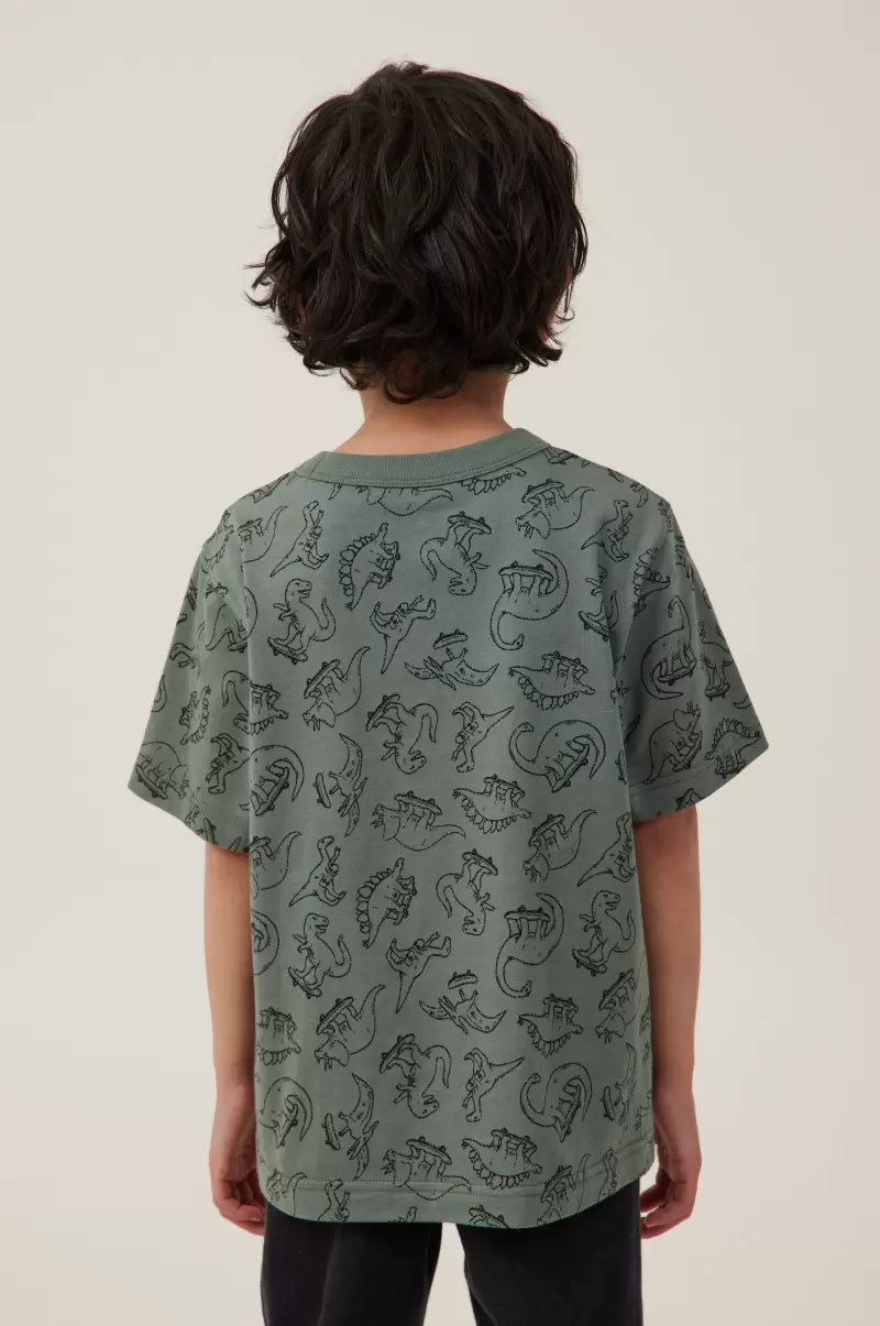 Tops & T-Shirts Swag Green/Dino Yardage Jonny Short Sleeve Print Tee Sleek Cotton On Boys 2-14 - 1