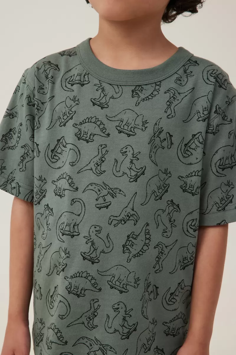 Tops & T-Shirts Swag Green/Dino Yardage Jonny Short Sleeve Print Tee Sleek Cotton On Boys 2-14 - 2