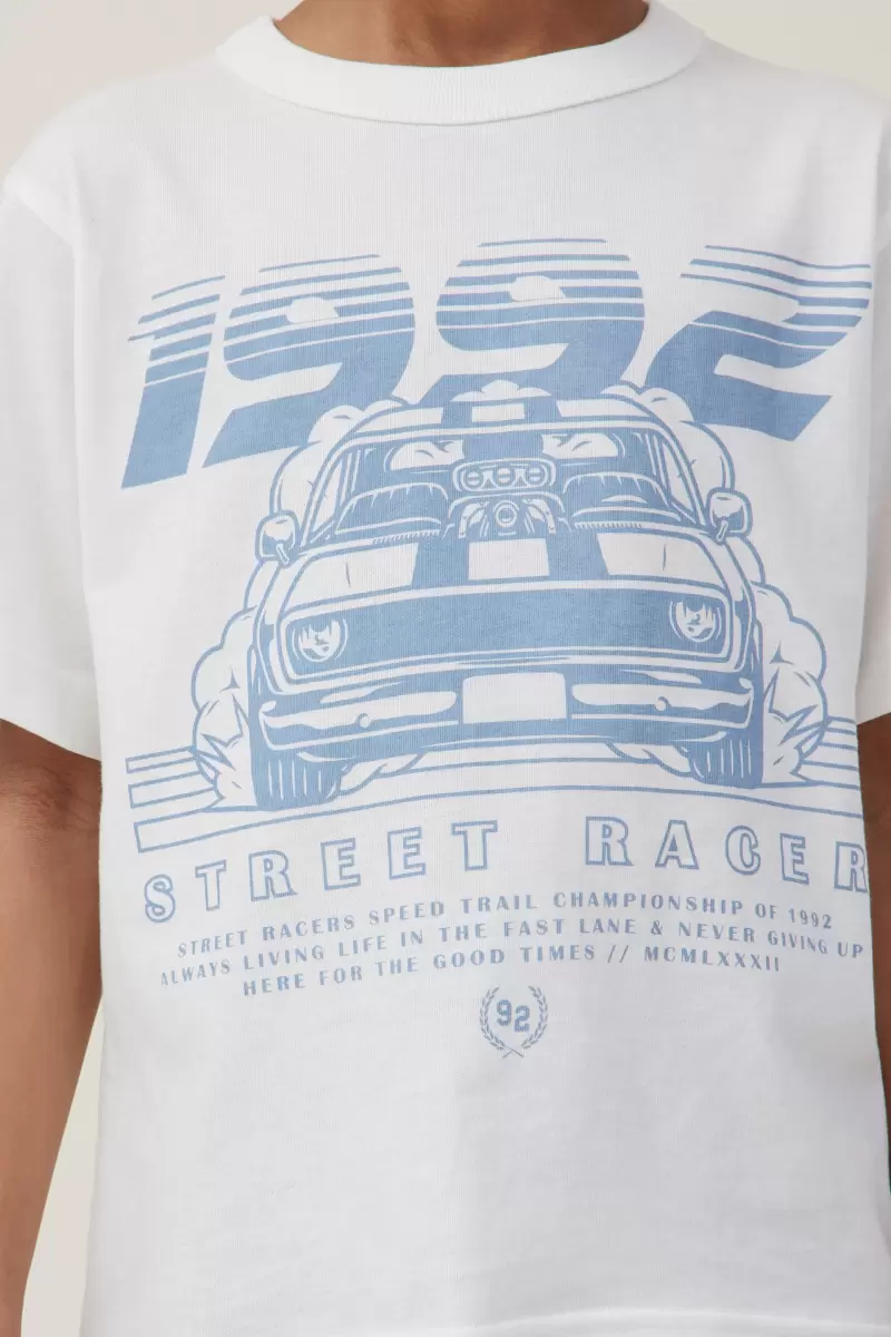 Sale Boys 2-14 Jonny Short Sleeve Print Tee Tops & T-Shirts Cotton On Vanilla/1992 Street Racer