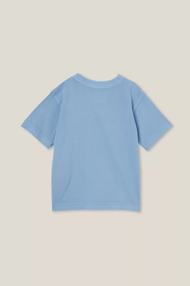 Tops & T-Shirts Jonny Short Sleeve Print Tee Dusty Blue/Detroit Iron Cotton On Boys 2-14 User-Friendly - 1