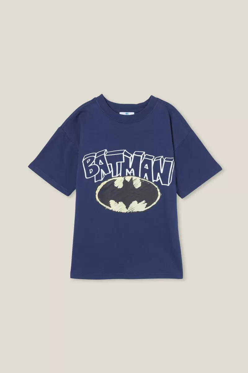 Ingenious License Drop Shoulder Short Sleeve Tee Boys 2-14 Tops & T-Shirts Cotton On Lcn Wb In The Navy/Batman Crime Fighter - 3
